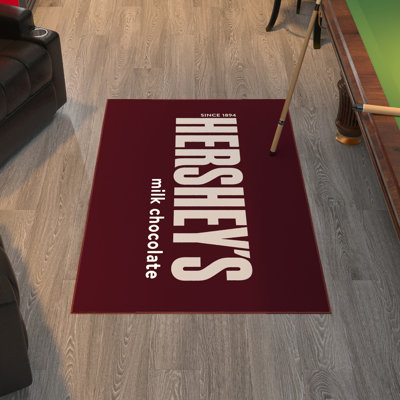 Hershey Logo Non-Slip Area Rug For Mancave Bedroom Kitchen, Brown