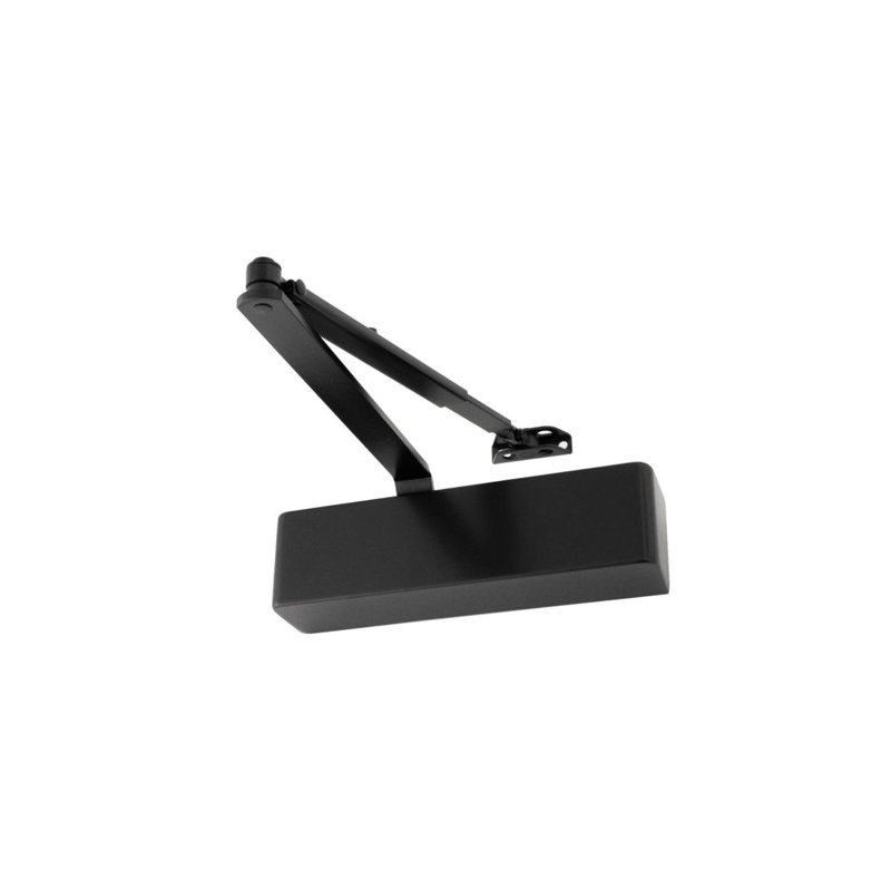 Overhead Door Closer Surface Mounted 101 Series Satin Nickel Fire Rated, Matte Black, 25" x 25" x 5"