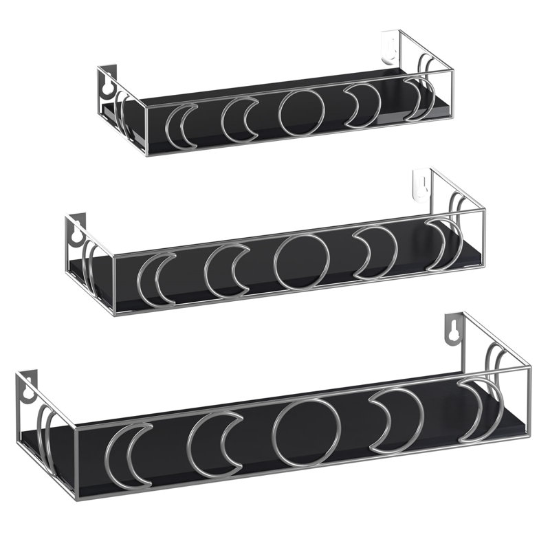 Raysa Floating Shelf, Brown/Silver