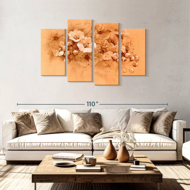 Harnek Orange Pastel Spring Flowers