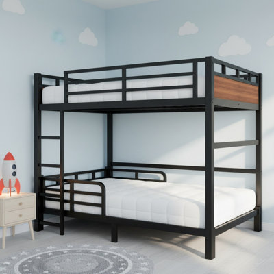 Full XL Over Full XL Metal Bunk Bed, Metal Loft Bed and Metal Platform Beds for Bedroom
