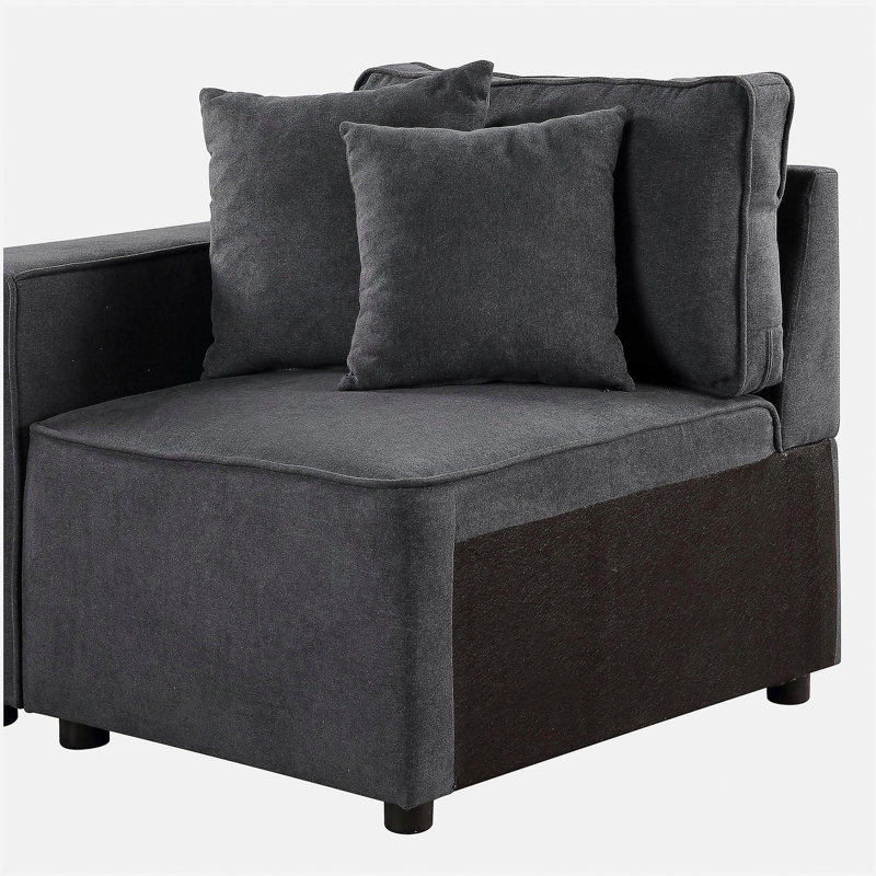 Fauteuil d'appoint gris à dossier gauche