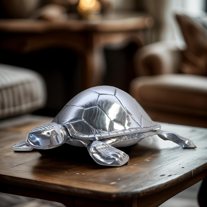 Pewter Serving Turtle with Shell Lid