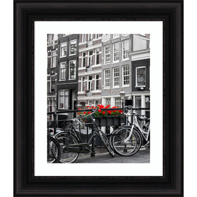 Newsome Black Wood Picture Frame with Mat