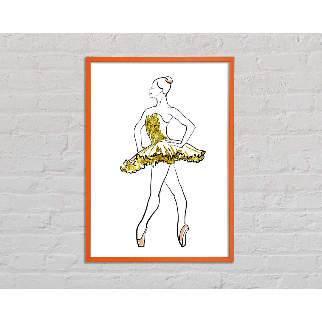 Hillsborough Golden Pink Ballerina 1 - Einzelner Bilderrahmen Kunstdrucke