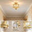Lustre semi-encastré en cristal 4 lumières Farmhouse, plafonnier rustique rétro pour couloir, cuisine, entrée, chambre à coucher et salon