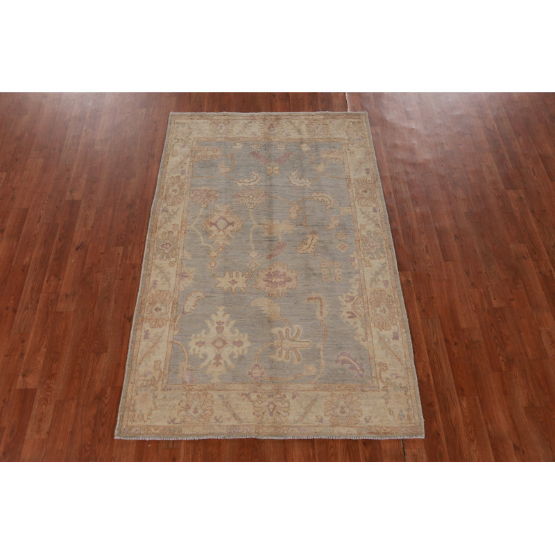 Vegetable Dye Wool Oushak Turkish Rug 4x6