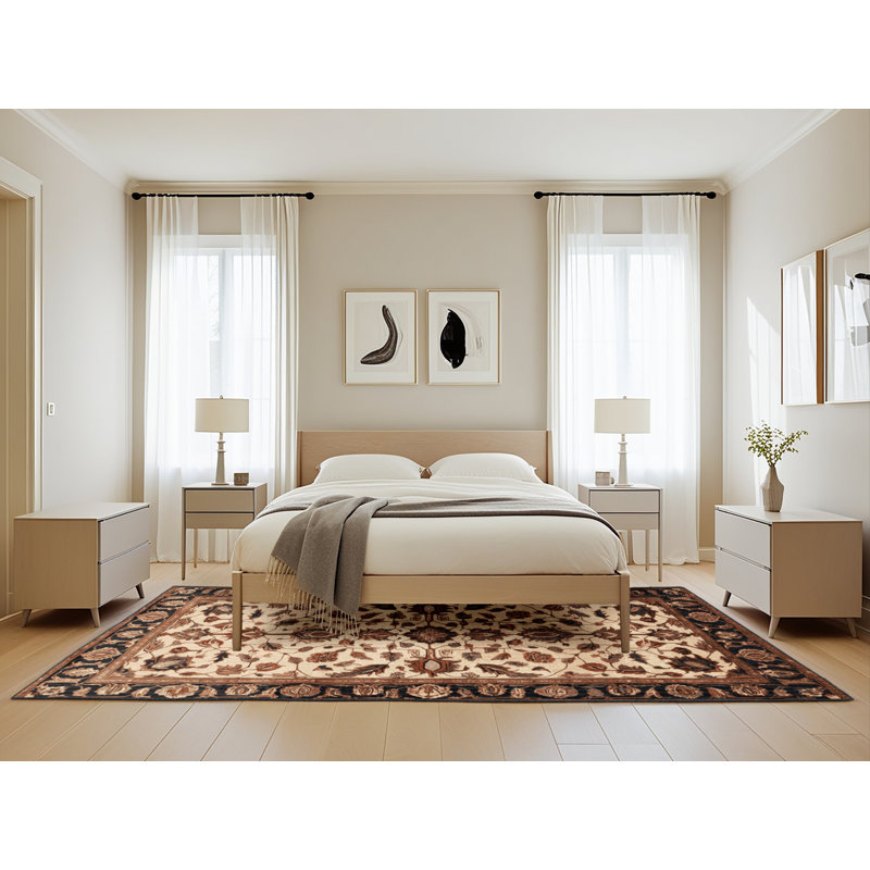Tapis brun lavable à la machine, Rectangle de 5 pi x 8 pi