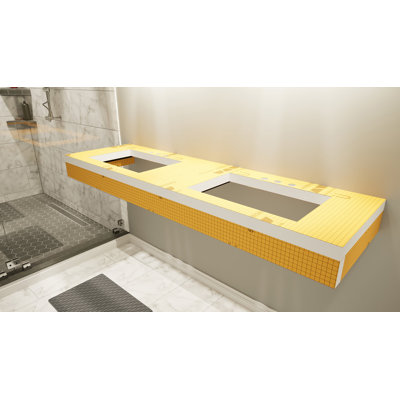 Ensemble de meuble-lavabo flottant avec planche imperméable orange Original - Original Vanity Bracket® 60 "