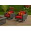 2Pc Sunbrella Outdoor Motion Club Chairs - Red, Grey-1771713093-1771713091