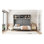 Grand lit escamotable mural avec armoires supérieures, gris