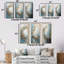 «Blue and Gold Wreath Flower», ensemble d'art mural sur toile en forme de couronne-1447481472-1447481478