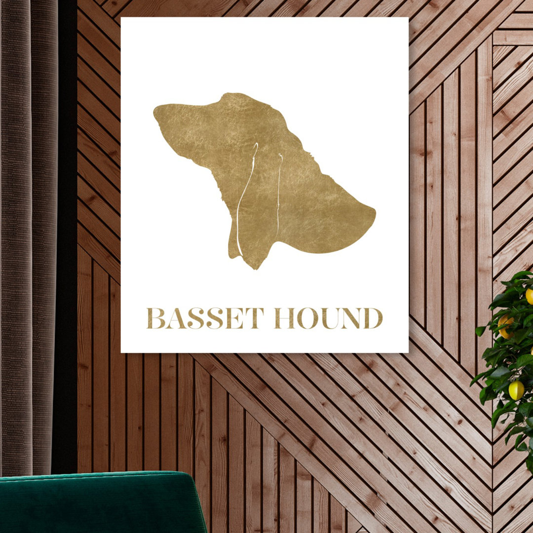 'Basset Hound' Graphic Art on Wrapped Canvas