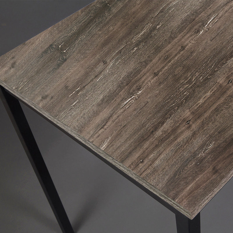 Harry Contemporary Wood And Metal Computer Desk In Black And Rustic Gray, Gray/Black
