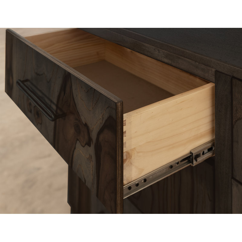 2 tiroirs, table de chevet, Noir