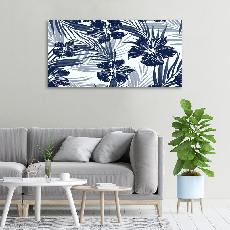 Tropical Flowers - Print, 50cm H x 100cm W x 2cm D, Canvas