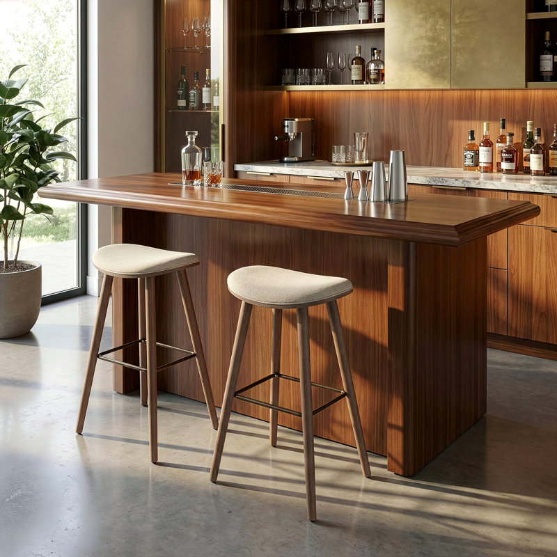 Tabouret Makenzy, Tabouret de bar (siège d'une hauteur de 29 po), Beige