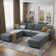 U shaped Sleeper Sectional Modular Sectional Sofa with Chaise