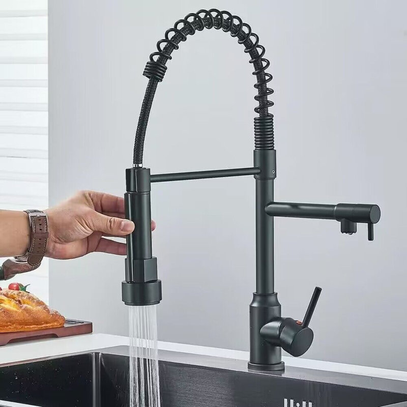AlenArtWater Faucet Pull Down Kitchen Faucet, Black