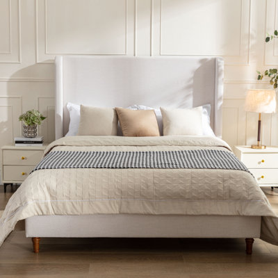 Henley Upholstered Wingback Bed, Boxspring Required