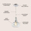 Luminaire suspendu simple 1 lumières Emsworth