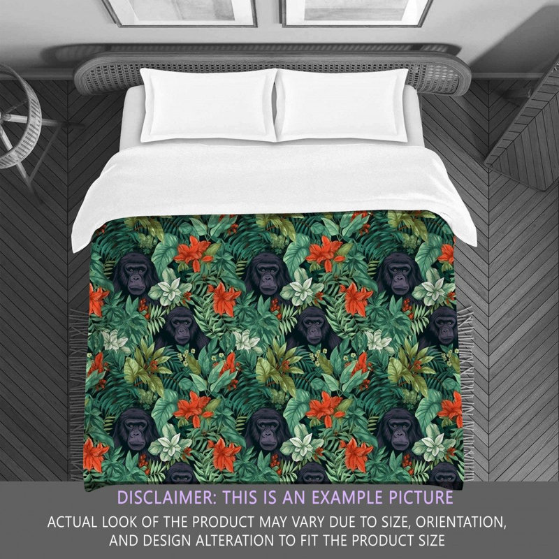 Gorilla Animal Green Bedding, Twin Extra Long Comforter