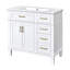 Meuble-lavabo moderne blanc de 36 pouces avec lavabo en céramique, porte à fermeture en douceur, 4 tiroirs de rangement, conception élégante convenant aux petites salles de bain