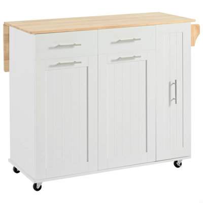 K&K Kitchen Island With Drop Leaf, Kitchen Storage Cart With 3 Tier Pull Out Cabinet Organizer, Internal Storage Rack, Rolling Kitchen Cart On Wheels by Latitude Run
