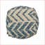 Pouf, laine et amp; Mélange de coton naturel Carré de salon bleu marine 16 x 16 x 16 | Naturel | Laine