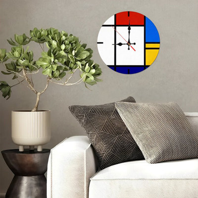 Horloge murale ronde en bois 10 po, mouvement à quartz silencieux, imprimé UV, à piles