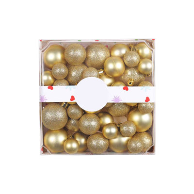 44 pièces décorations de Noël 3/4 / 5cm en plastique galvanisé forme spéciale boules colorées ensemble de Noël pendentif arbre de Noël décoratif