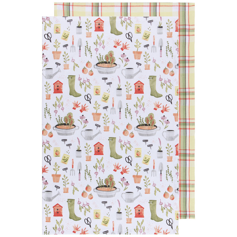 Cotton Plaid Waffle Tea Towel Kitchen Towel