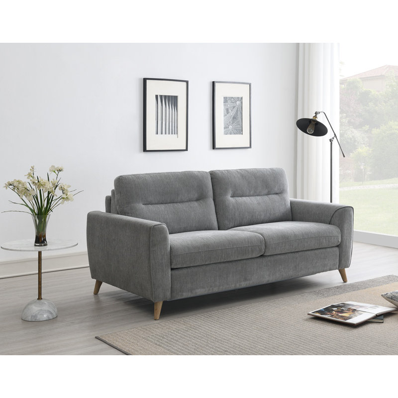 2 Seater Textured Fabric Sofa Bed, Grey