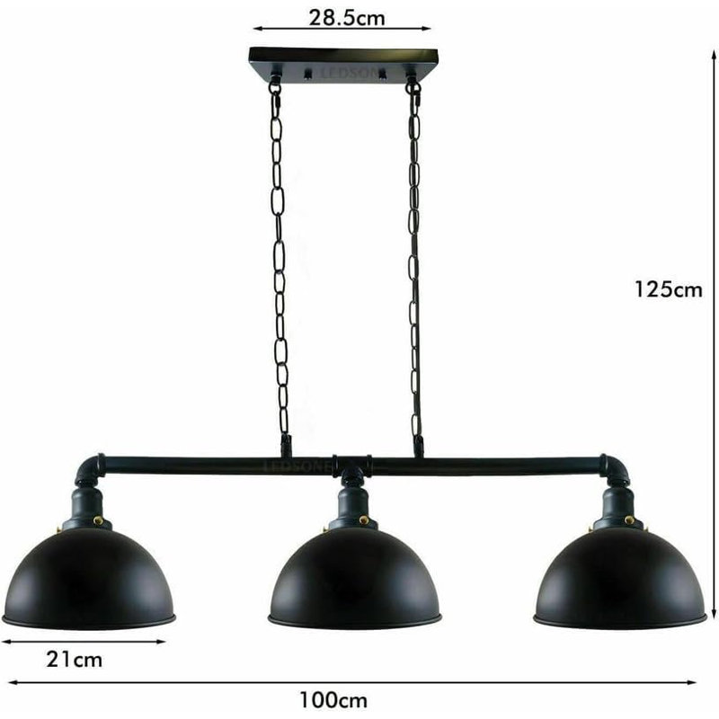 3 - Light Kitchen Island Pendant, Brushed Copper, Yes