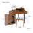 Corner Makeup Vanity with Tri-Fold LED Mirror and Comfy Stool
