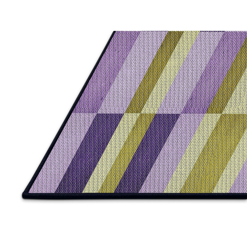 Tapis mauve/vert à tisser électrique, Rectangle 5 pi x 7 pi