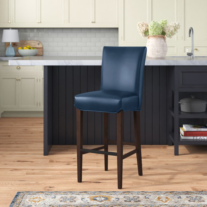 Liliana Upholstered Counter Stool, Vintage Blue, Counter Stool (26.5 " Seat Height)