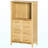 Bamboo Floor Cabinet Bathroom Floor Cabinet Living Room Organizer Tower With Multiple Shelves And Doors, Natural