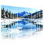 «Winter forest Snowy Mountains Reflect In River Water», ensemble de 3 impressions sur toile-1427916355