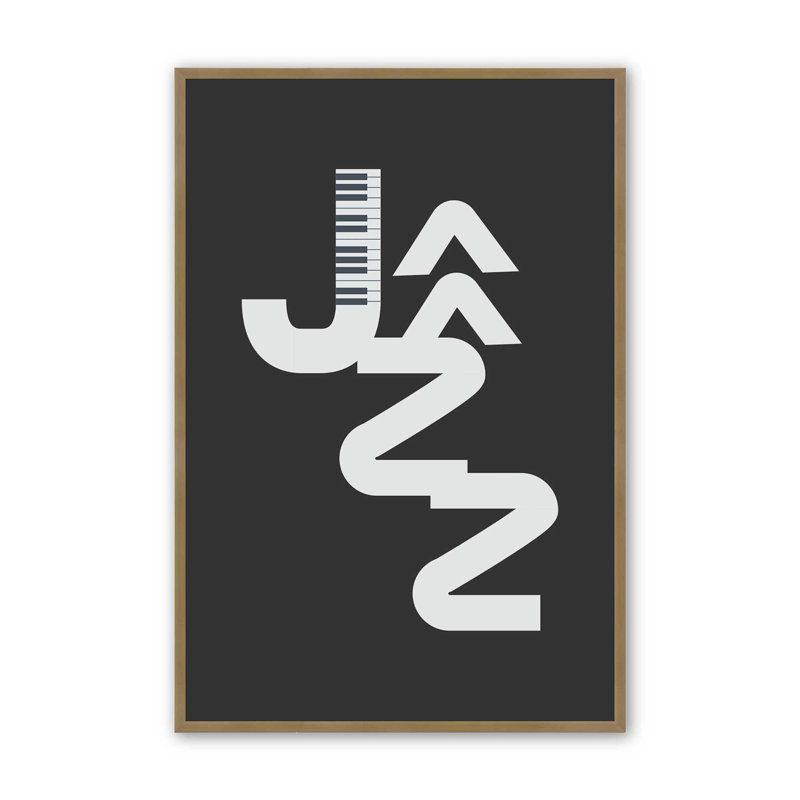Jazz Poster Print, Brushed Gold, 21.25" H x 17.25" W