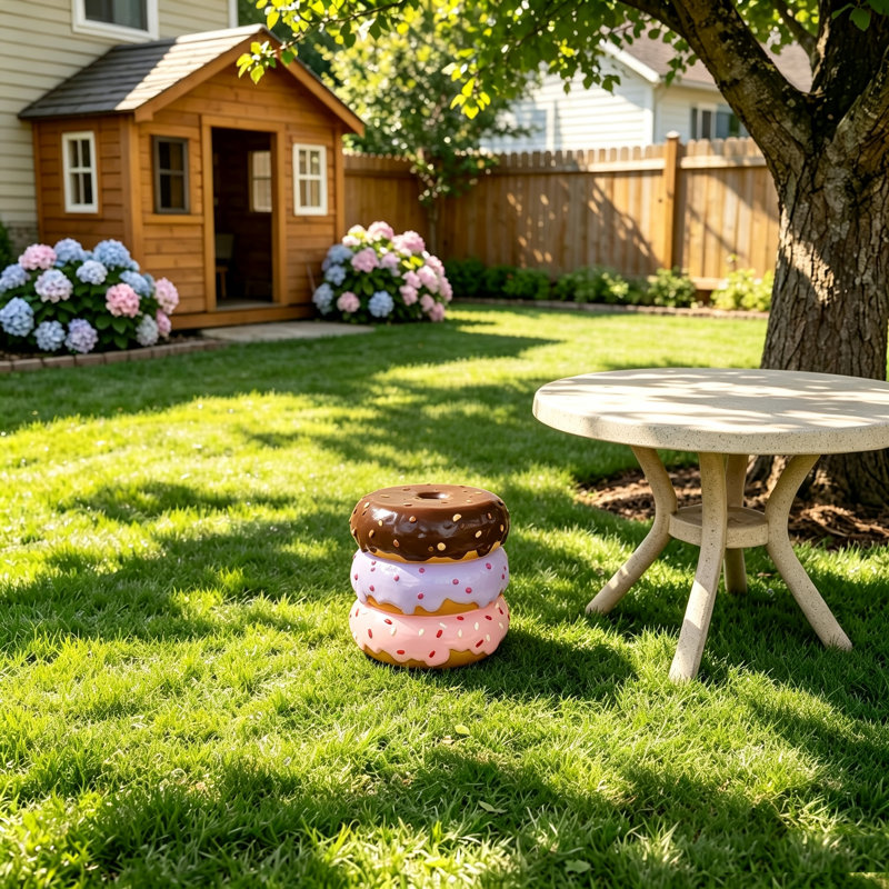 Resin Donut-Shaped Side Table