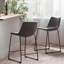 Tabouret de comptoir de style rétro brun de 24 pouces (ensemble de 2)