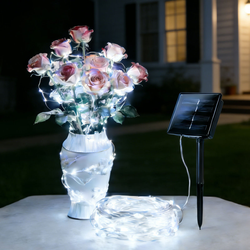 Guirlande de 72 lumières à énergie solaire 72 pi avec 8 modes de lumières décoratives pour fêtes décoratives du 4 juillet