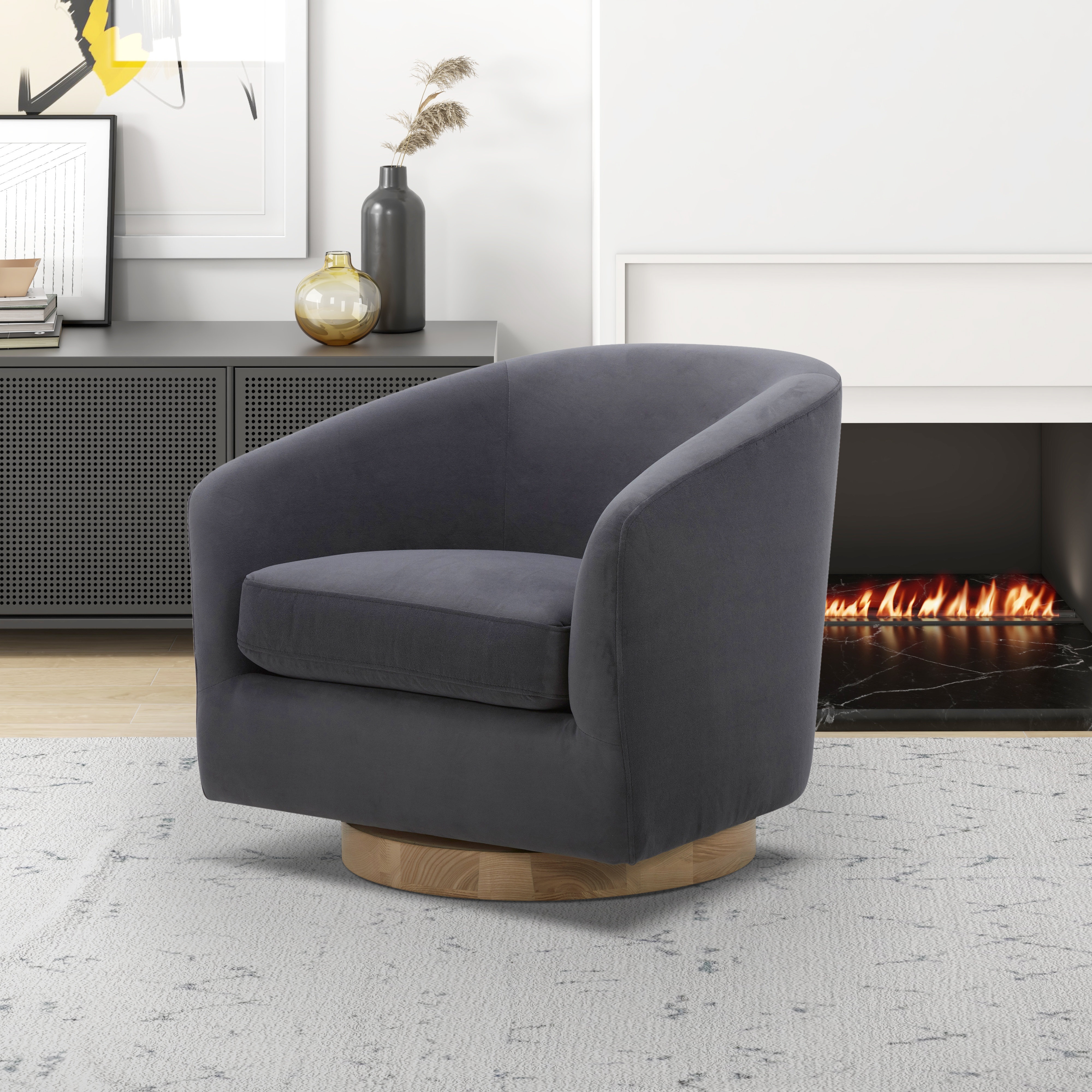 AllModern Fauteuil demi-tonneau pivotant Bennett et Commentaires ...