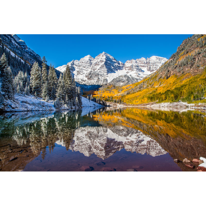Maroon Bells - Photographie sur toile tendue, H 32 po x l 48 po