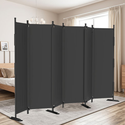 Room Divider 6 Panel Upgrade Seamless Folding Privacy Screens 132" Portable Room Partition For Room Separator Freestanding Wall Divider For Office Bed by Ebern Designs