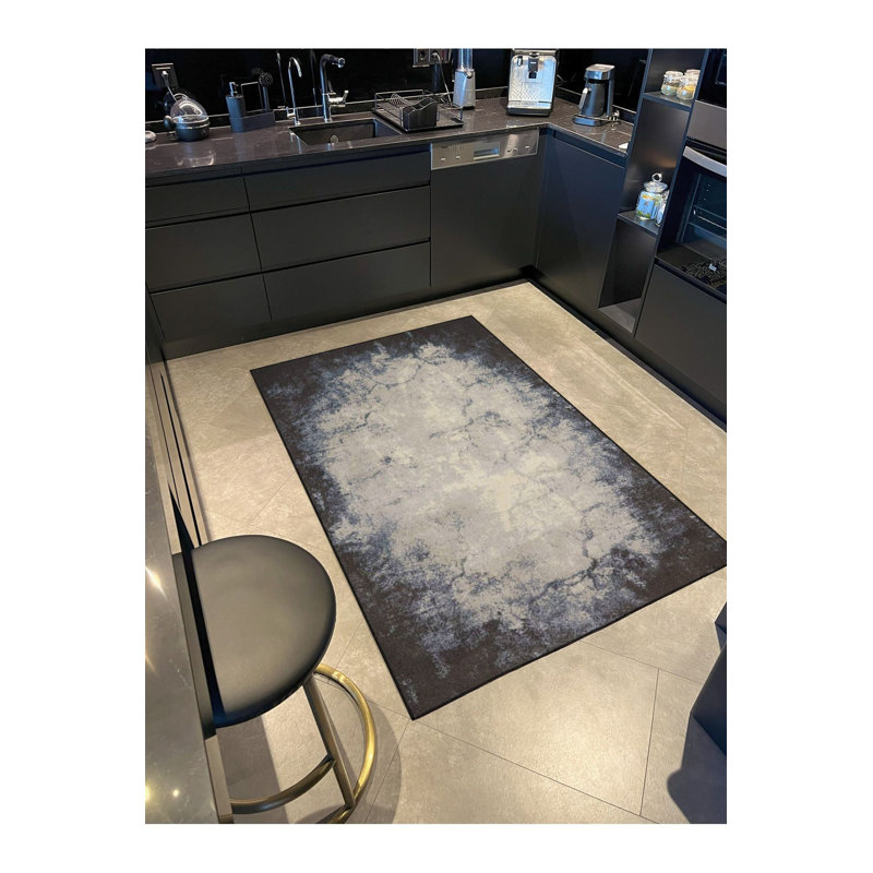 Pastel Painted Patterned Woven Base Machine Washable Rug, Runner 3'3" x 9'10" Rug Pad Included