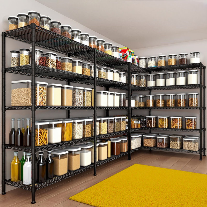 Tablettes de rangement, étagères grillagées, tablettes en métal réglables pour le rangement, tablettes de rangement pour garde-manger