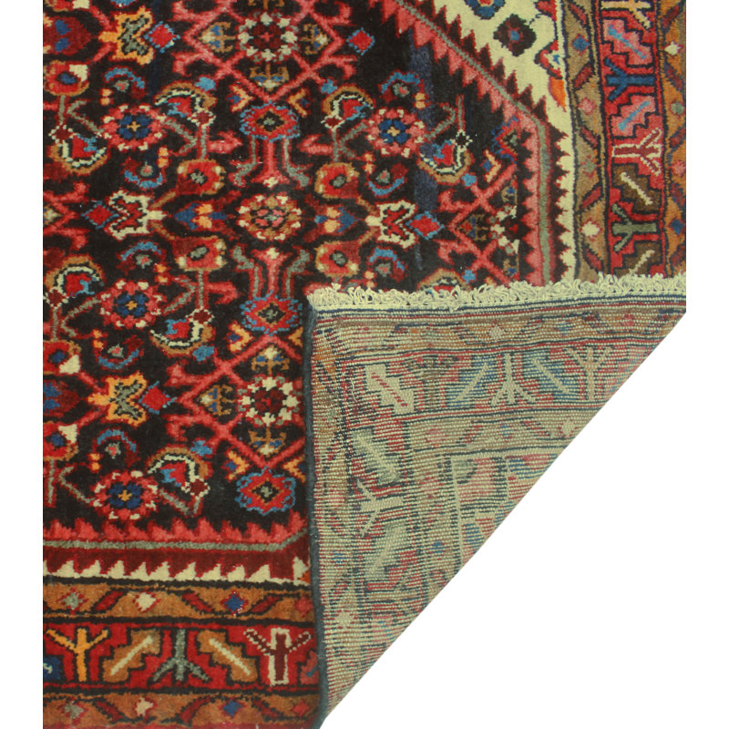 One-of-a-Kind 3'9" X 11'10" 1980s Runner Wool Area Rug in Charcoal