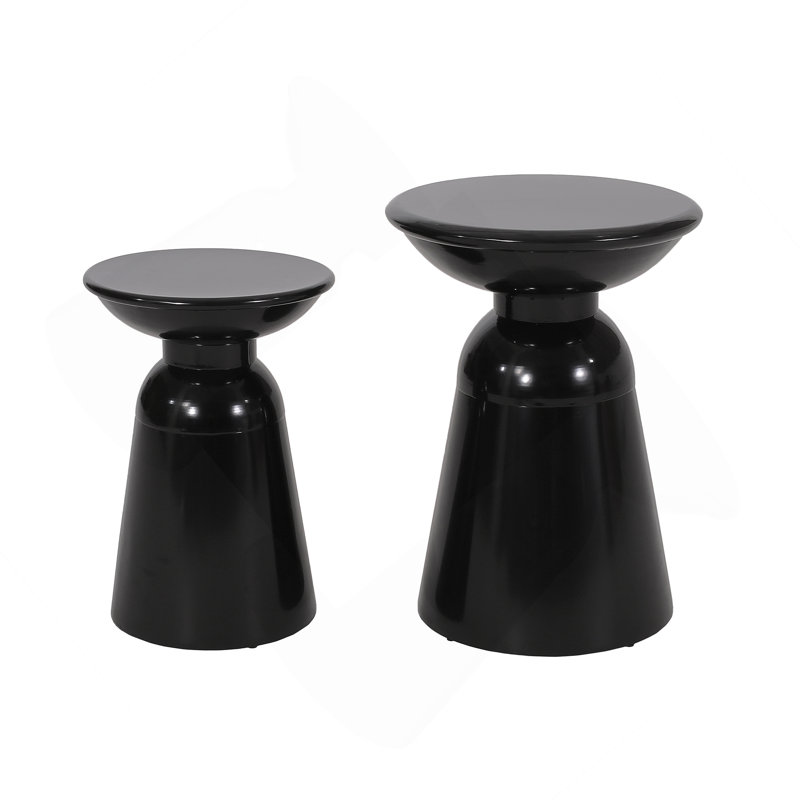 Metal S/2 End Table, Black